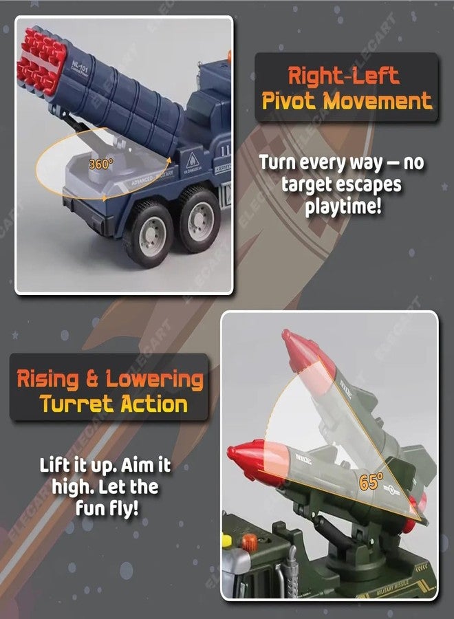 Elecart Military Missiles Vehicles Toy for Kids - Light Music & Operational Parts, Strong Plastic Material, Ideal Toys for 3+ Year Boy - Durable & Engaging Kids Toys for Creative Play (Pack of 2) - Image 3